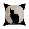 Halloween! Watercolor pumpkin black cat Digital printing short plush pillow covers for car sofa office cushion cover home goods