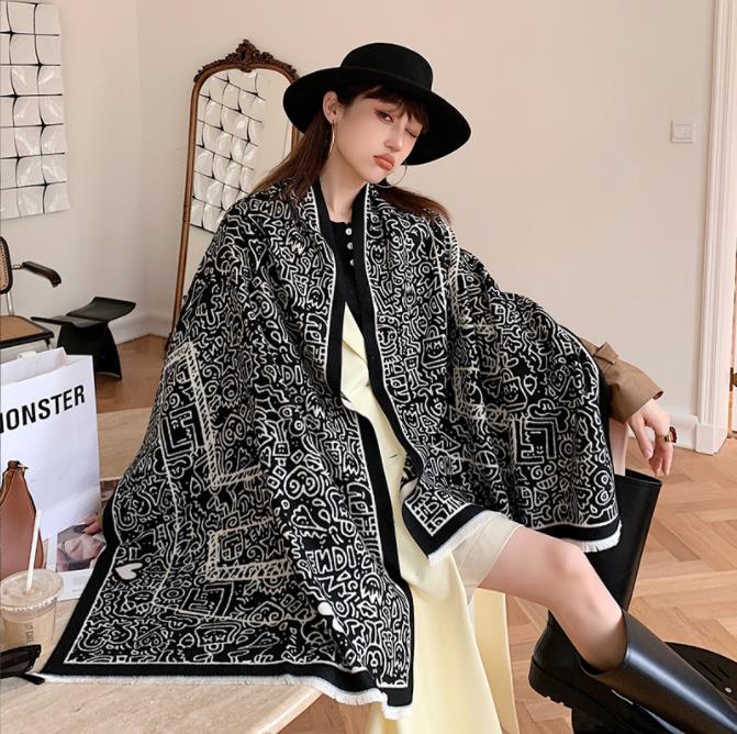 New Arrival Women'S Scarl Thickening Warm Pashmina Cashmere Scarf Female Autumn Winter Soft Scarf Shawl Multipurpose Blanket