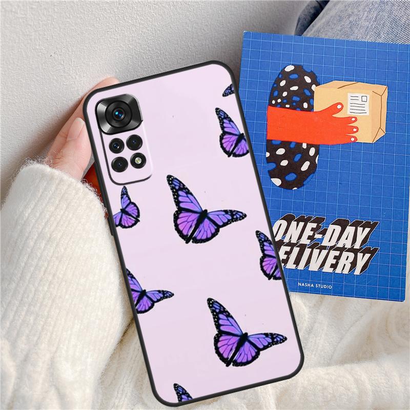 Cute Aesthetic Butterfly Funda For Xiaomi Redmi 14C 10C 12C 13C Redmi Note 13 Pro 9 10 11 12 10S 11S 12S 14 Pro Case