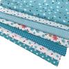 Floral Fabric Set Cotton Floral Patchwork DIY Craft Supplies 7-Piece (50x50cm, Blend) - Fabric, Scraps, Fabric, (Light Blue)