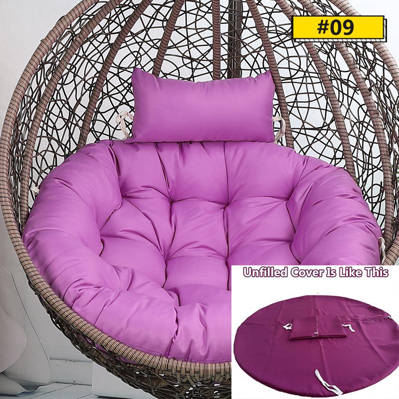 Hanging Swing S/L Unfilled or Filled Egg Basket Seat Chair Cushion Cover (NO Chair)Papasan Round Detachable Pillow Home Patio