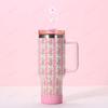 Rhinestone 40oz Stainless Steel Insulated Car Cup with Handle