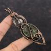 Copper Seraphinite Pendant Copper Wire Wrapped Pendant Rainbow Moonstone Pendant Handmade Copper Wire Jewelry Gift For Her Gemstone Jewelry