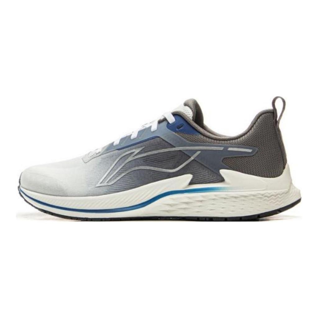 Li Ning Slip Resistant Abrasion Resistant Low Top Casual Running Shoes Men's White Gray ARBV003-4