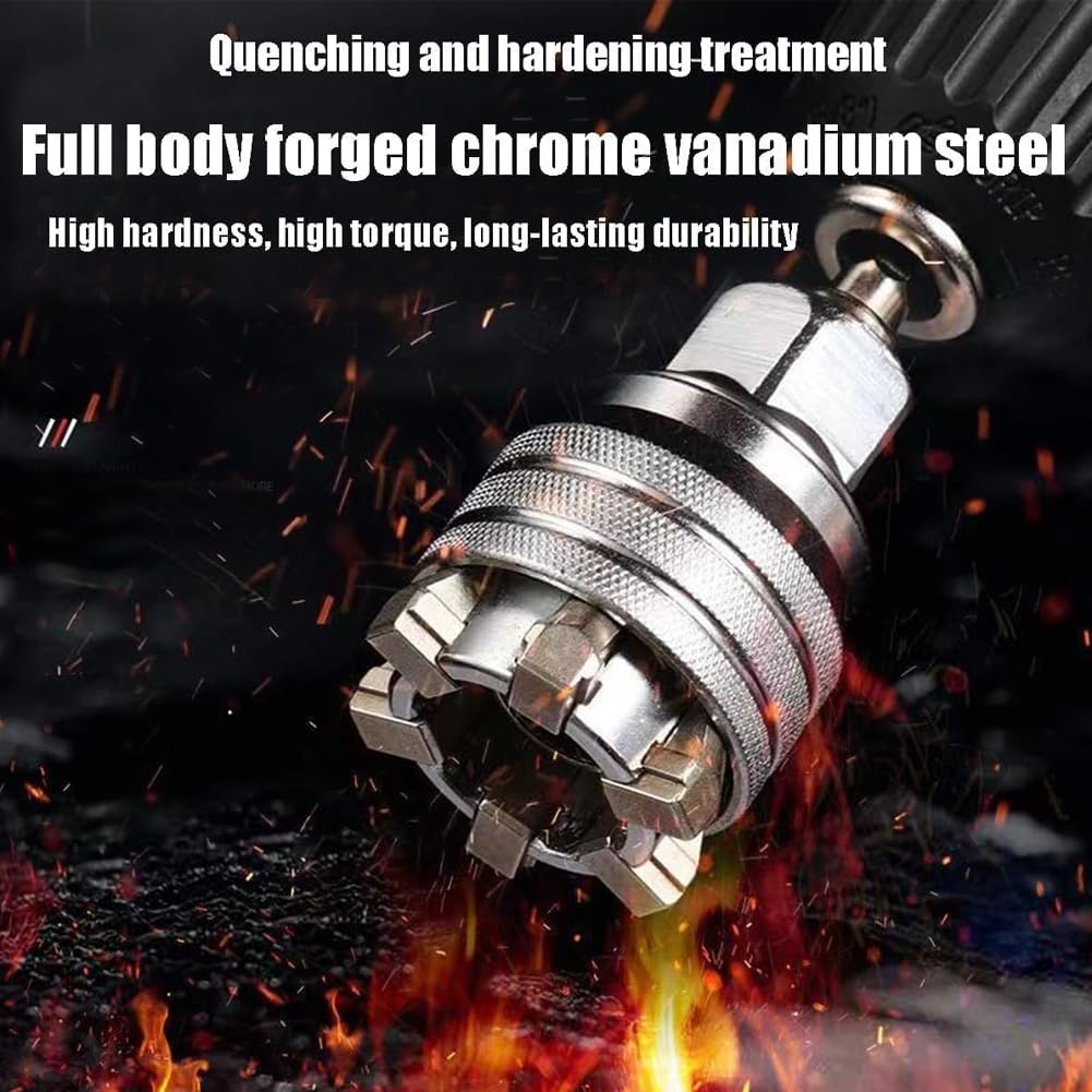 Llave de vaso universal multifunción autoajustable mejorada 10 mm-19 mm Herramienta de mantenimiento DIY para trinquete de 3/8" Llave dinamométrica y taladro eléctrico