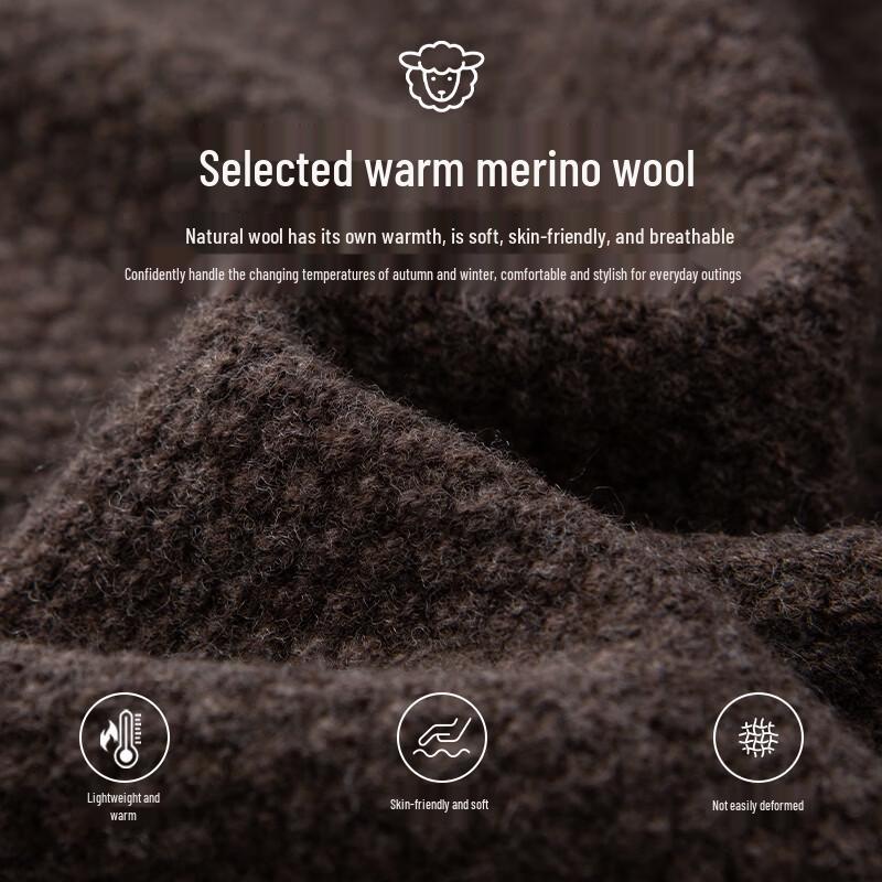 Men's 100% Pure Wool Thickened Zipper Knit Cardigan