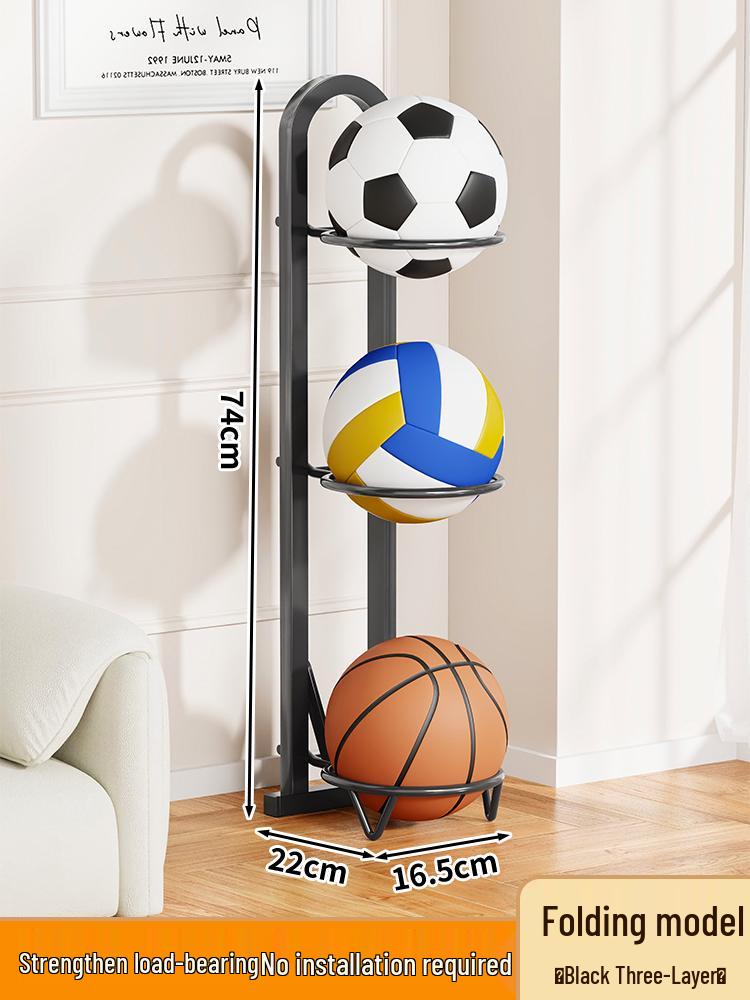 Foldable Multi-layer Sports Ball Storage Rack for Home