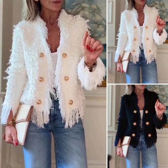 Women's Open Front Faux Fur Cardigan Fuzzy Dressy Shaggy Jacket Casual Long Sleeve Coat Fall Winter Outerwear
