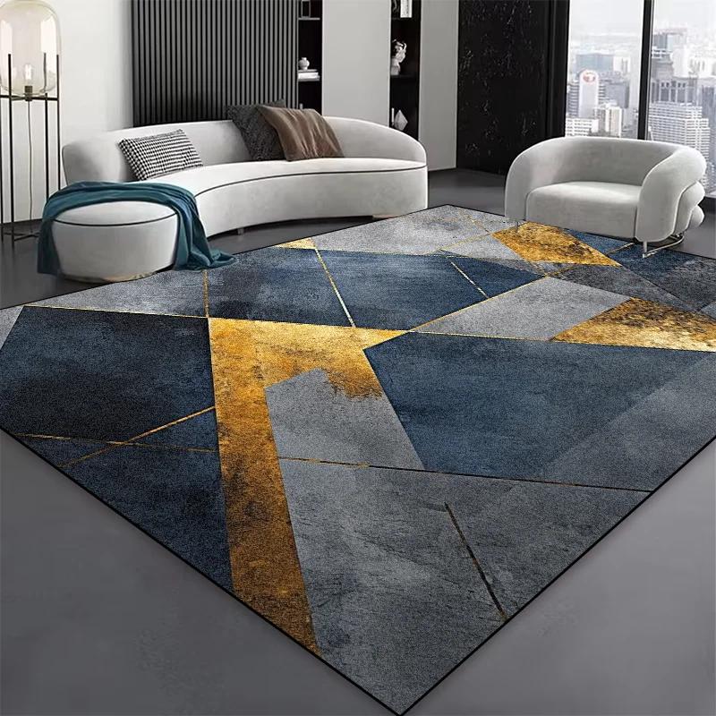 Modern Luxury Geometry Rugs for Living Room Decoration Home Large Size Carpets Non-slip Bedroom Study Mats Washable Lounge Rug