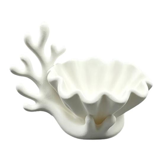 3D Printed Shell Shape Jewelry Dish Tray, Ocean Wave Organizer with Grooved Design, Matte Vanity Ring Earrings Necklaces Holder, Mothers Day