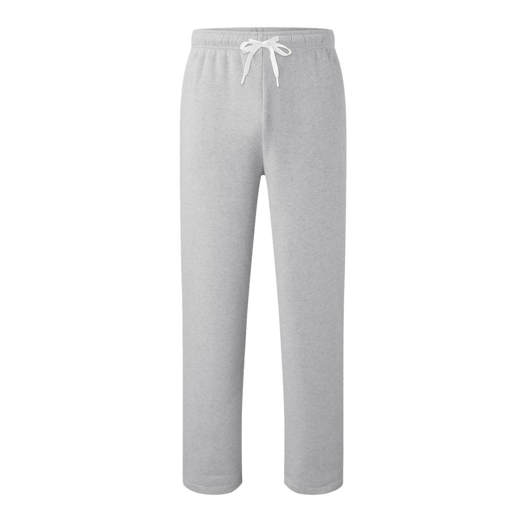Damen Elastische Taille Hose mit Seitentaschen Fleecegefüttert Dicke Weite Beine Jogginghose Einfarbige Gerade geschnitten