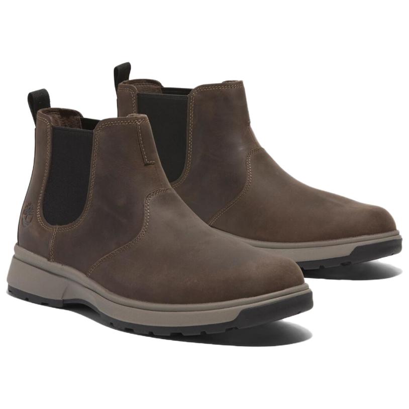 Timberland Atwells Ave Comfortable Versatile Short Chelsea Boots Men Boots Dark-Brown A41G7W01