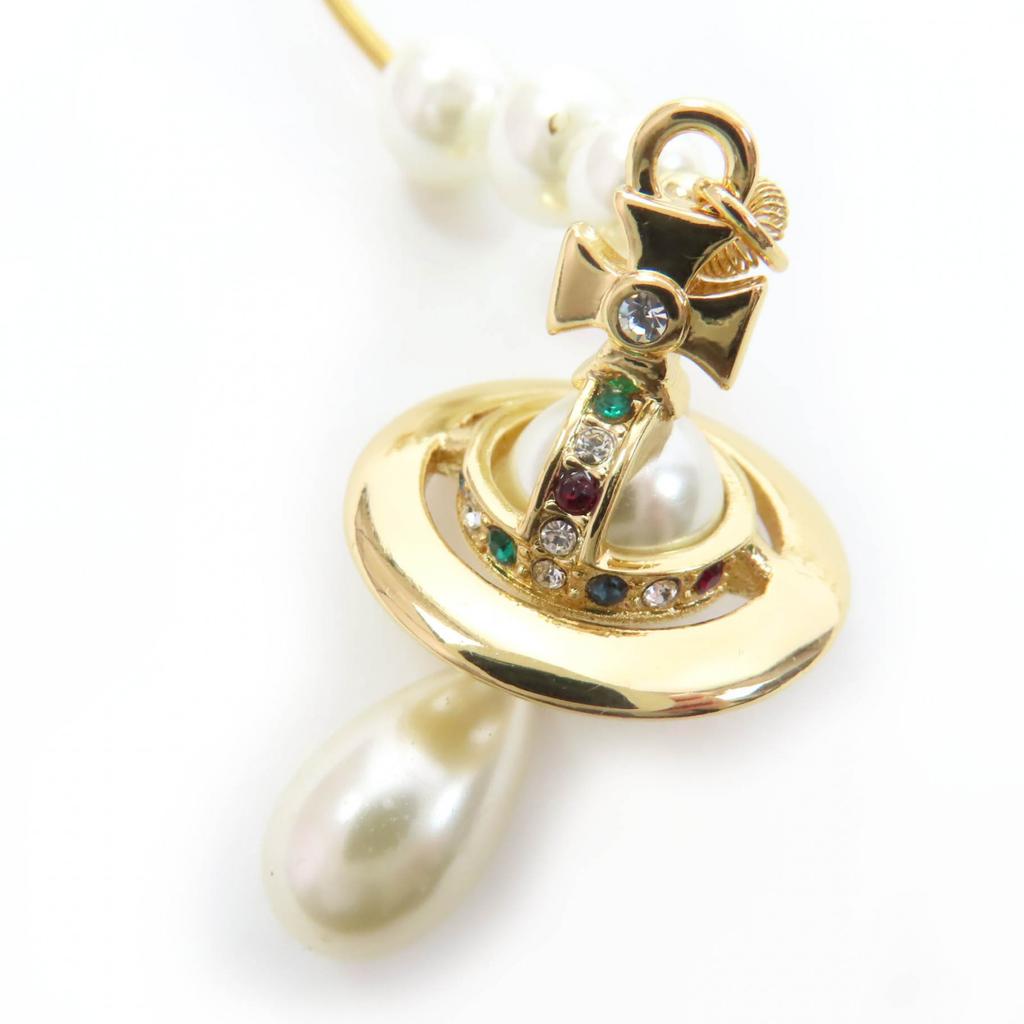 Grande Collana Vivienne Westwood Choker di Perle Rotte con Strass oro Usato