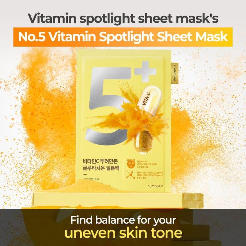 numbuzin - No.5+ Glutathione Vitamin Concentrated Mask Set 4 sheets