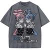 Anime Re ZERO Starting Life In Another World Rem Ram Cute Graphic T Shirt Men Women Tshirt Washed Cotton Tee Harajuku T-shirt