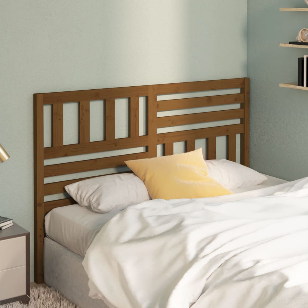 Vidaxl Bed Headboard, Brown, 126X4X100 Cm, Solid Pine Wood