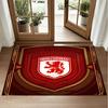Middlesbrough FC Design Crystal Velvet Rug Soft Decorative Mat for Bedroom Entrance