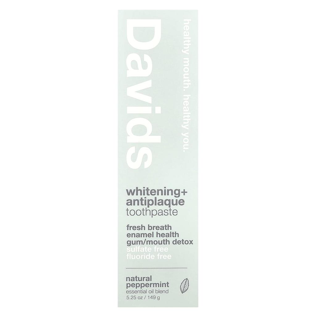 Whitening + Anti-Plaque Toothpaste, Natural Peppermint Flavor, 149G(5.25Oz)