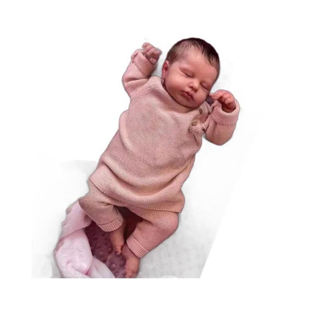 (49cm Full Silicone Vinyl) 19inch Lifelike Reborn Toddler Bebe Doll Loulou Reborn Baby Soft Body Doll Toy Christmas Surprice Gifts Dolls Toy