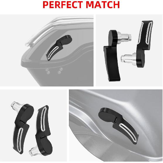 Amazicha Black Saddlebag Lid Lifters Saddle Bag Latch Kit Fit for Harley Davidson Touring Street Glide, Road King, Road Glide, Electra Glide, Ultra