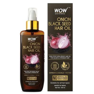 Wow Skin Science Zwiebel-Haaröl mit Schwarzkümmelöl-Extrakten hilft bei der Kontrolle und dem Haarausfall – 150 ml (3ER-PACK)