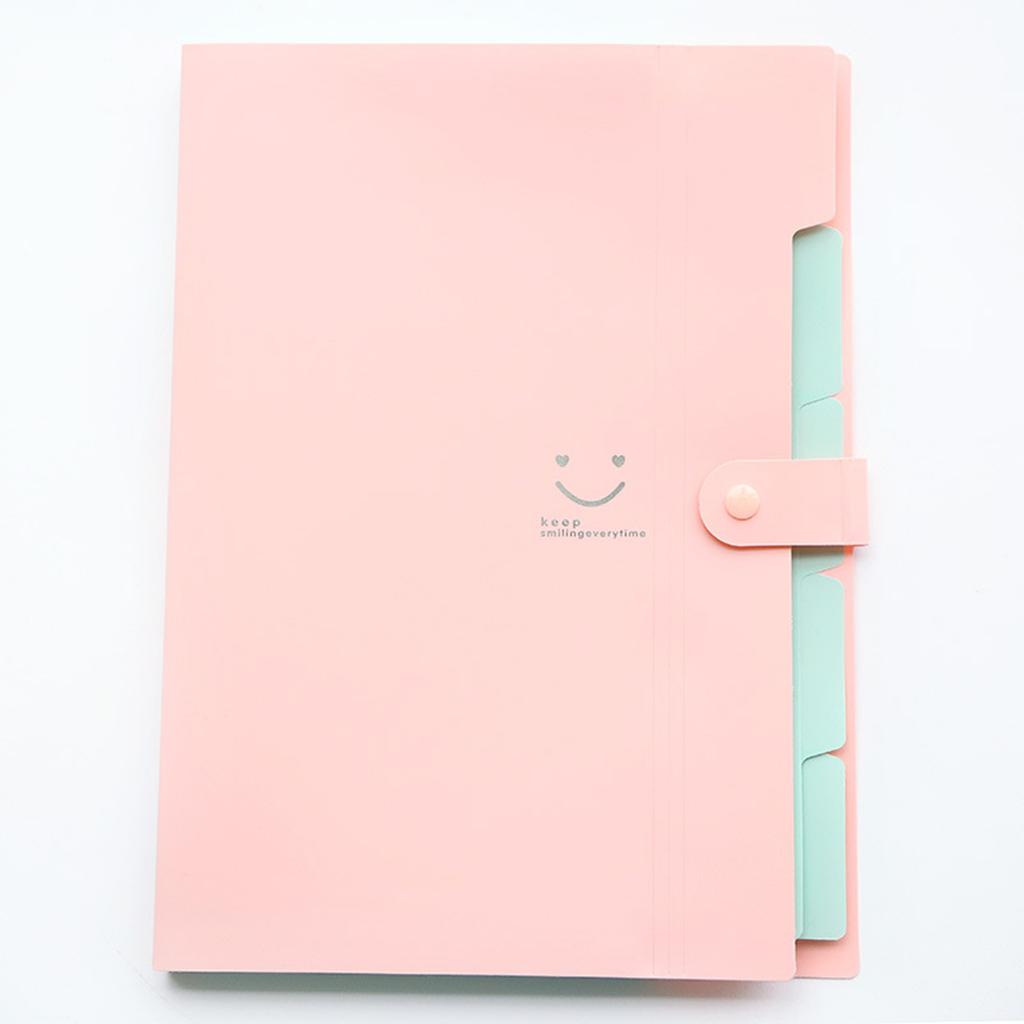 Large capacity multi-layer insert storage clip with smiling face PP folder, large capacity