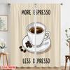 2pcs 2D Flat Printing Curtains Espresso Coffee Cup Beans Fabric Without Electricity Festive Holiday for All Season Celebrations