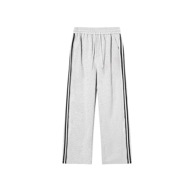 Retro třípruhové tepláky na podzim a zimu, široké nohavice, volné, nadměrné pánské a dámské ležérní kalhoty se stahovací šňůrkou
