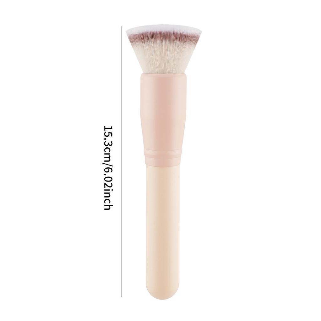 New Single Three-color Hair, Flat Head Foundation Brush, Blush Brush, Loose Powder Brush, Thick Bristles, Seamless, Convenient Makeup Now