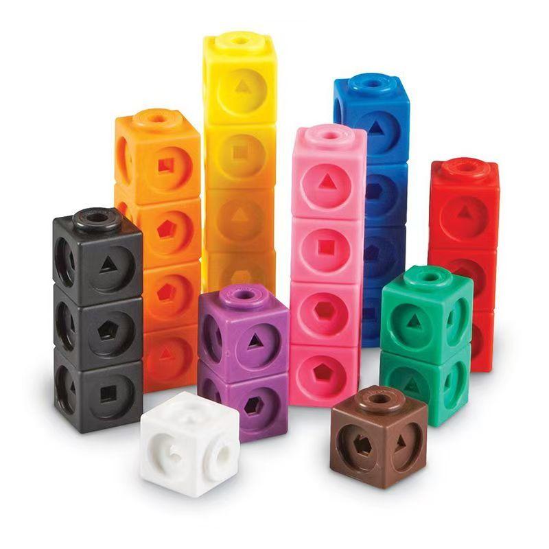 100PCS Set Link Cubes Math Manipulatives Kids Learning Counting Blocks Montessori Educational Toys Classroom Supplies