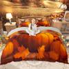 Homewish Happy Thanksgiving Day Duvet Cover Set Autumn Pumpkin Bedding Set Kawaii Turkey Fall Gnome Comforter Cover Set