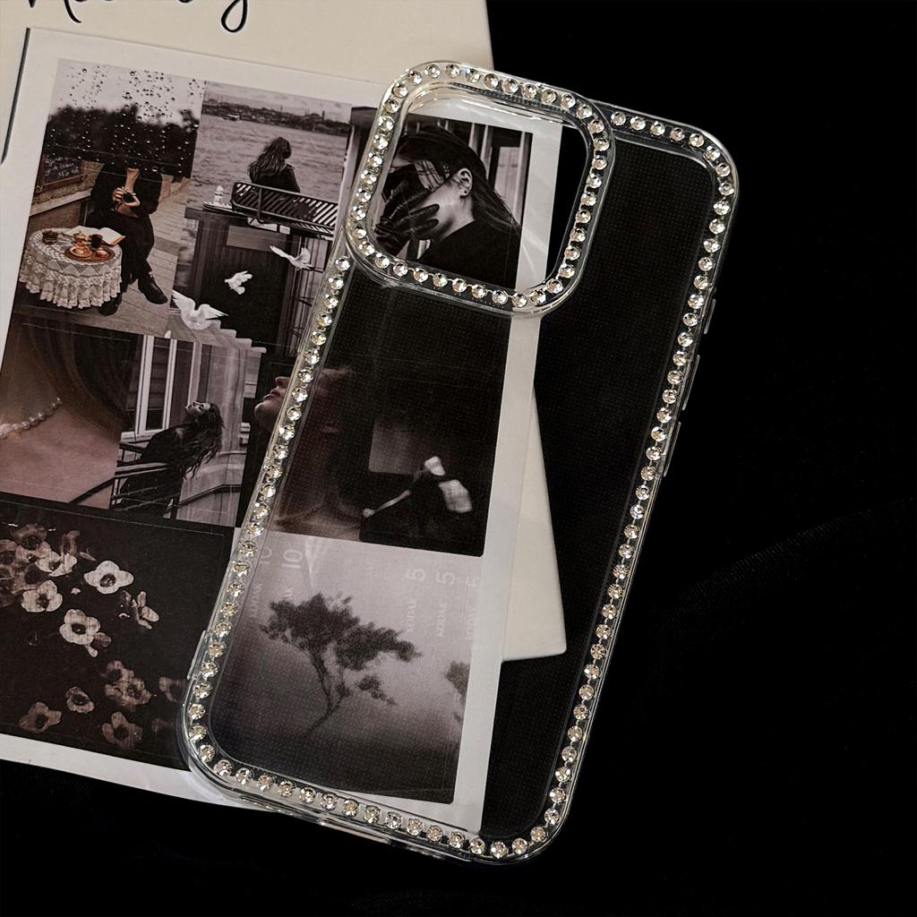 Rhinestone Glitter Powder Transparent Suitable for Apple 16 Mobile Phone Case 15promax Anti-fall IPhone 13 Soft Sleeve 1114