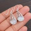 Rainbow Moonstone Gemstone 925 Sterling Silver Jewelry Handmade Earrings 1.64" CE-1-35