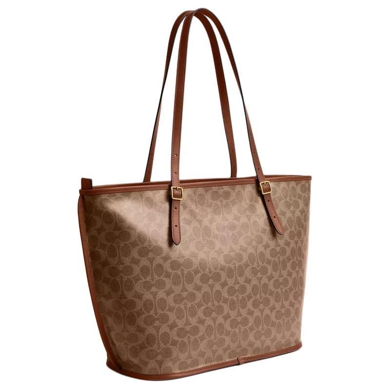 Coach TAXI 36 Brand Classic Logo Tote Bag Tote Bag Shopping Bag Artificial Leather Portable Shoulder Bag Large Women's Brown