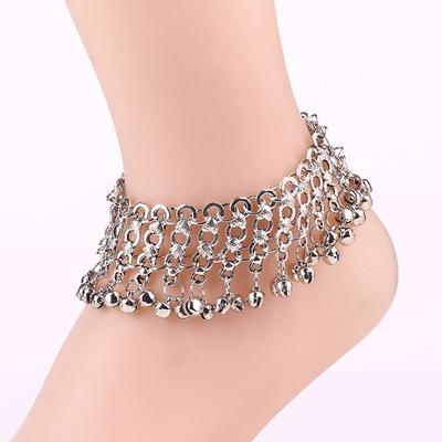 Retro Exaggerated National Wind Small Bell Tassel Women's Beach Anklet Foot Ornaments.