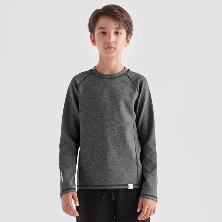 

Детский быстросохнущий спортивный топ для йоги с длинными рукавами на осень/зиму 120 древесный уголь/чёрный