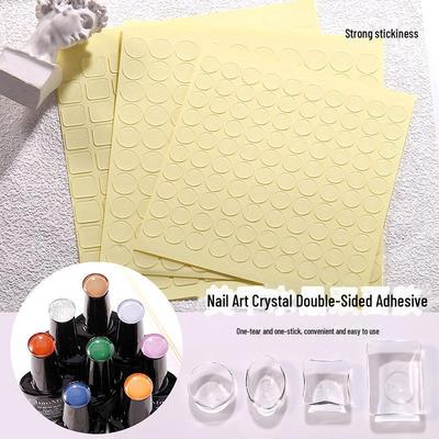 Cartella Colori Gelatina per Nail Art: Nastro di Cristallo Trasparente per Display Acrilico, Bifacciale, Senza Tracce