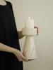 Minimalist Marble Candle Holder for Wedding Party Dinning Vintage Travertine Stone Taper Candlestick Holder for Home Decor