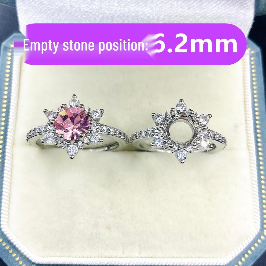 6.2mm Pointed Bottom Huazi Diamond-Inlay Ring Setting - Trendy Jewelry Style for DIY Fashion Rings