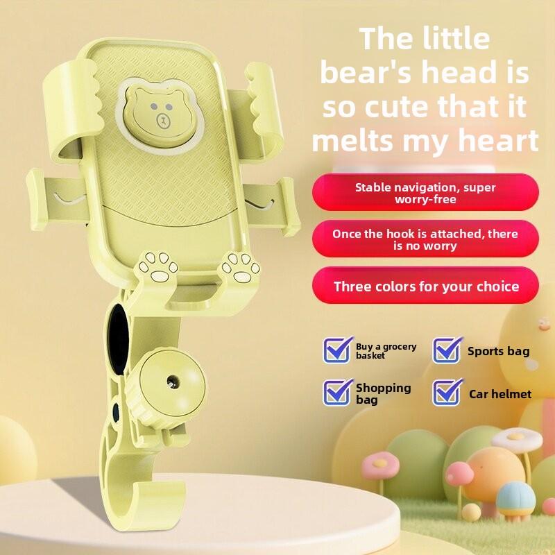 Motorcycle Mobile Phone Holder, Electric Vehicle Shockproof and Rainproof Small Helmet, Bicycle Takeaway Rider Special