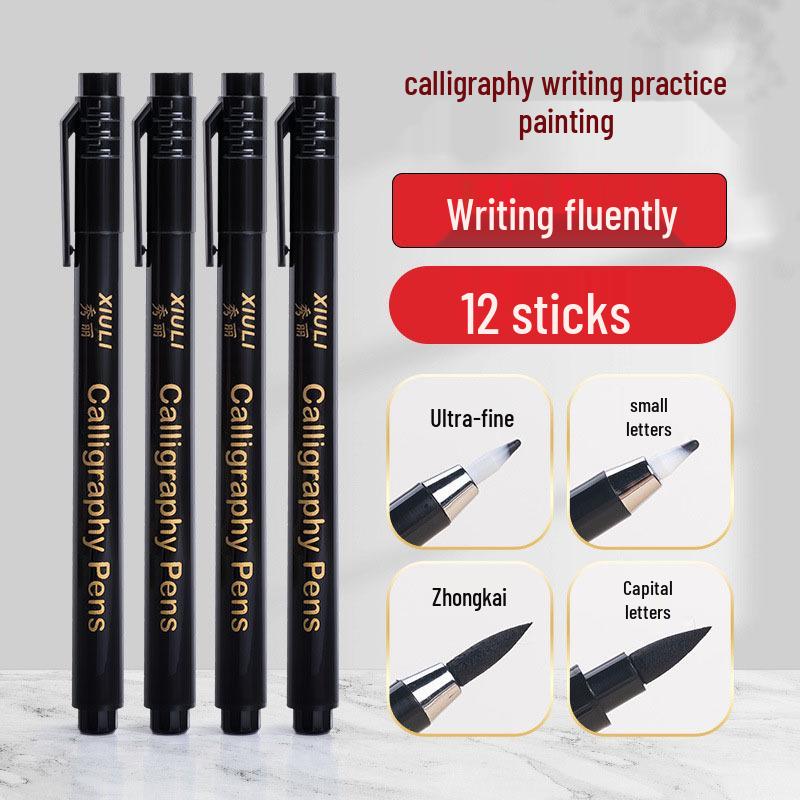 

Специальное предложение для новичков: Бесплатная доставка Ручка для практики каллиграфии со встроенным пером - Красивый дизайн, Заправляемая. Regular; Large Tip - Box of 12