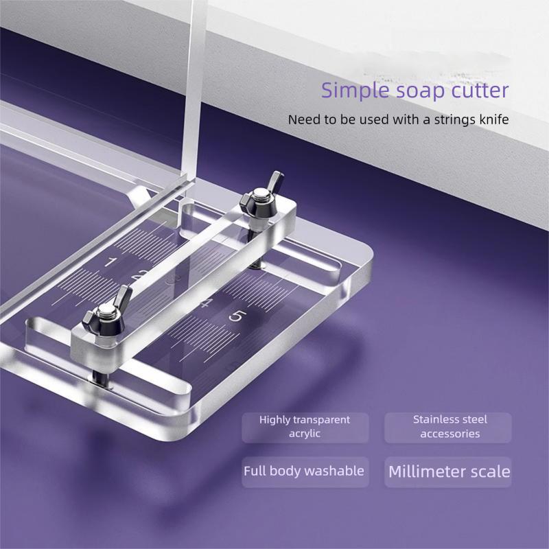 Acrylic Soap Cutter with Wire/String Blade – Handmade Soap Cutting Tool Set with Stainless Steel Wire or Guitar String, Soap Cut