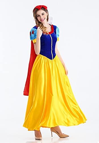 [Hosaku Co., Ltd.] Snow White Long Dress, Event Costume, Cosplay, Festival, Halloween, Witch, Headband, Panniers Included (XL)