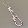 Stylish Cat Beaded Phone Lanyard for Women - Heart & Bow Design, Anti-Loss Strap, Cute Girlish Charm