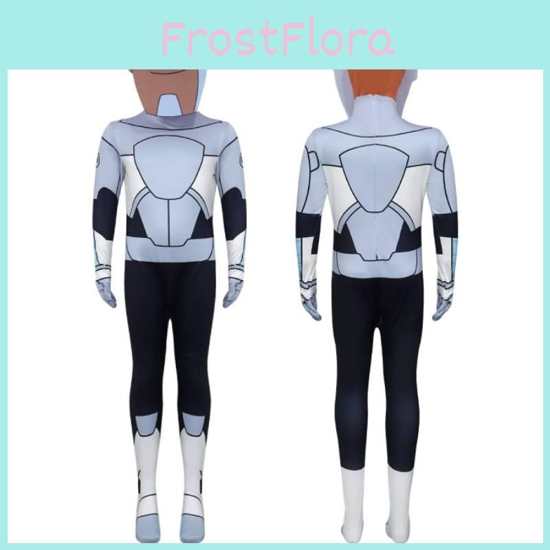 Teen Titans Go Cyborg Kids Cosplay Jumpsuit With Polyester Fabric For Halloween Party
