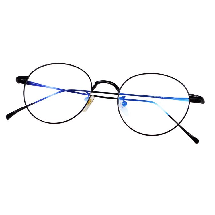 Ultra-Light Round Pure Titanium Glasses Frame with Anti-Blue Light Lenses for Men & Women