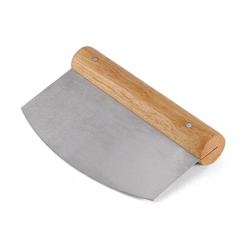 

Скребок и резак для теста из нержавеющей стали, измельчитель для выпечки с деревянной ручкой, кухонные инструменты для выпечки своими руками для домашнего хозяйства