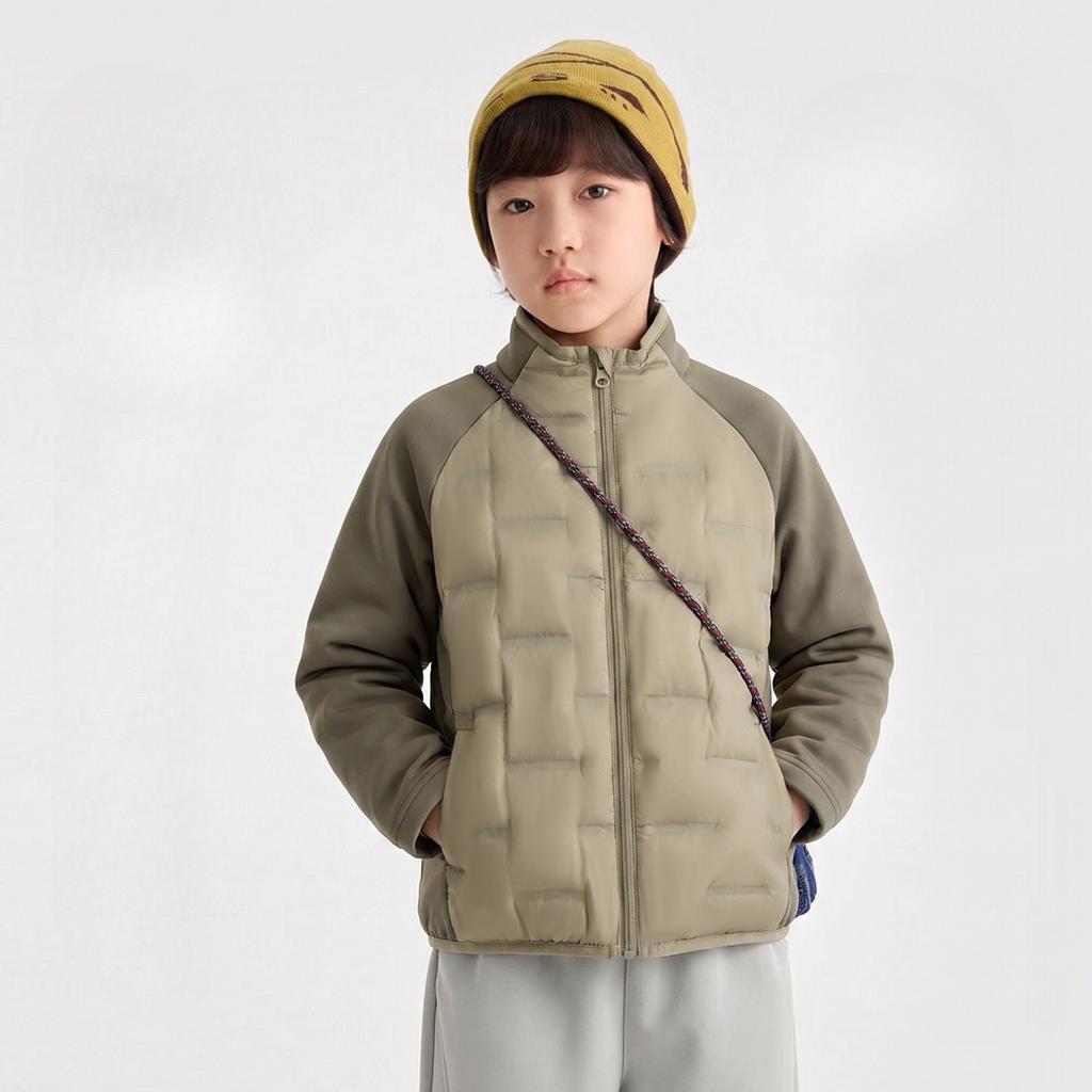 Kids Multipurpose Down Coat Warm Insulation Outerwear Stand Collar Accent For Primary School Students