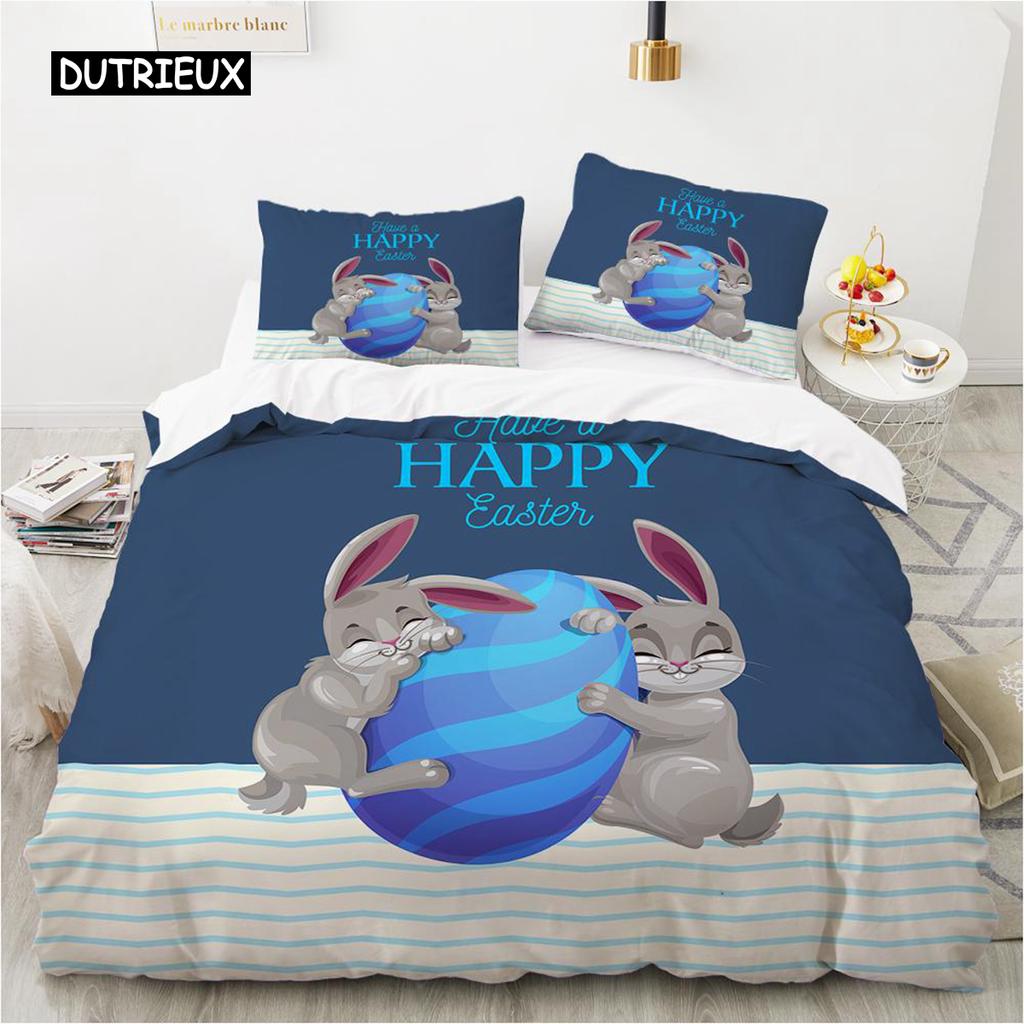 Comfortable Cartoon Pattern Duvet Cover Set With Duvet Cover And Pillowcases King Queen Twin Sizes For All Ages