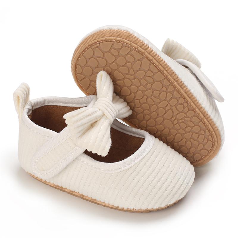 Cute White Lace Baby Girl Princess Shoes Baby Moccasins Moccs Shoes Bow Fringe Rubber Soled Non-slip Footwear Crib Shoes